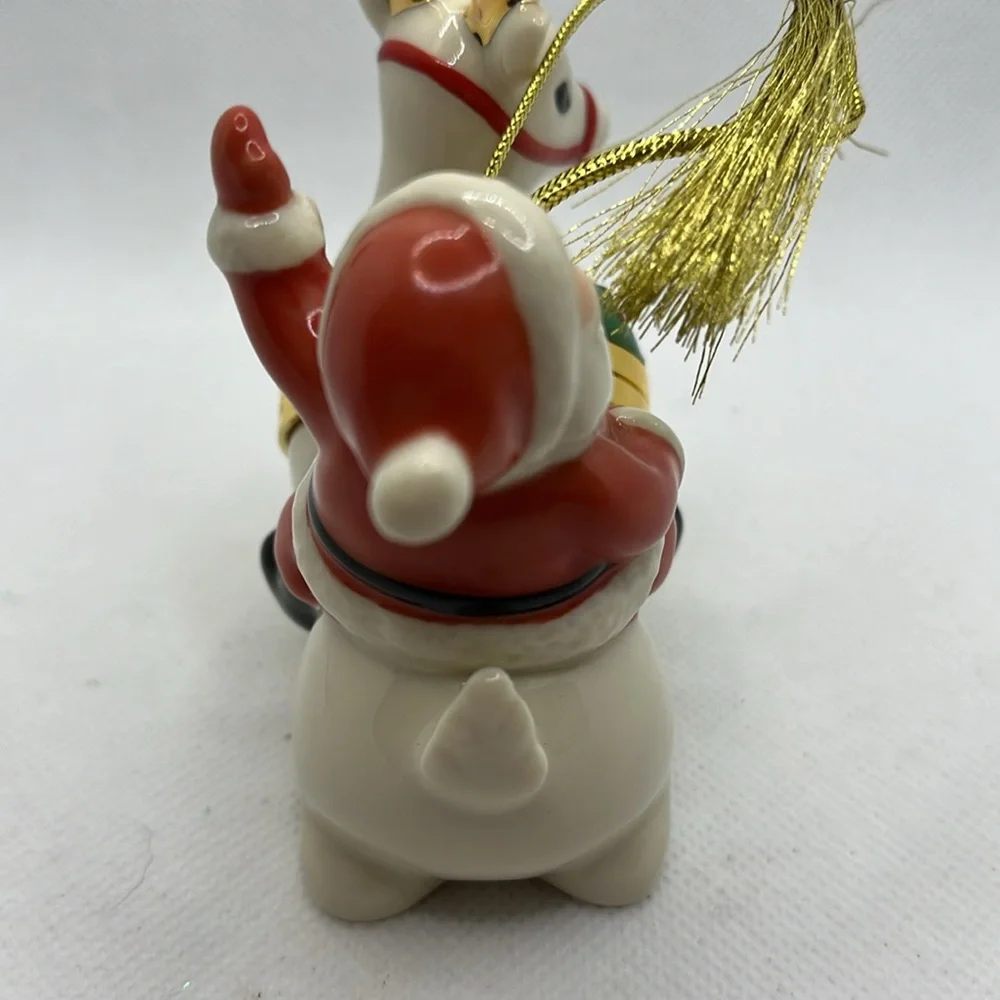 Lenox China Treasures ornament Santa Reindeer trinket